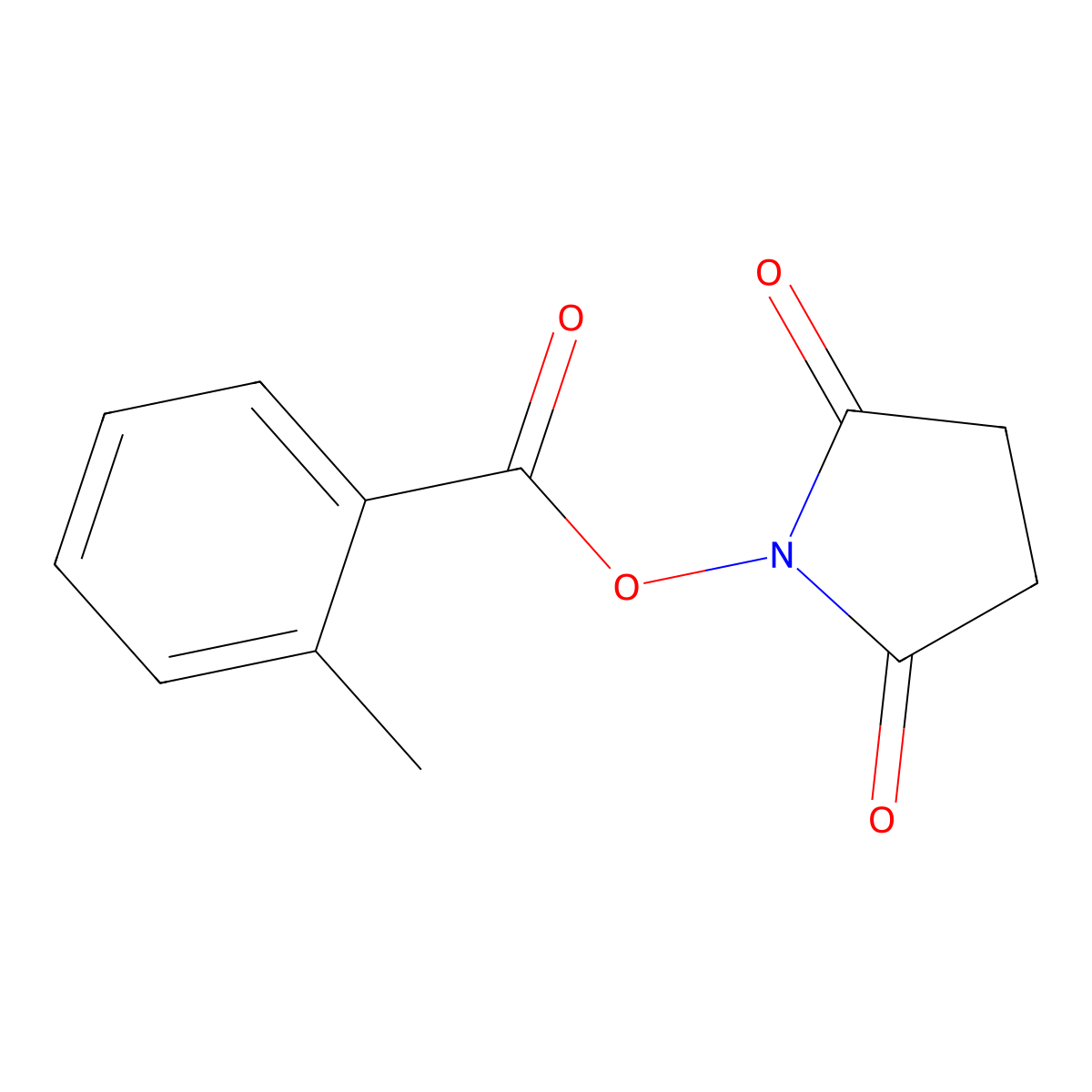 2,5-Pyrrolidinedione, 1-[(2-methylbenzoyl)oxy]- molecular structure, CAS 110920-14-4