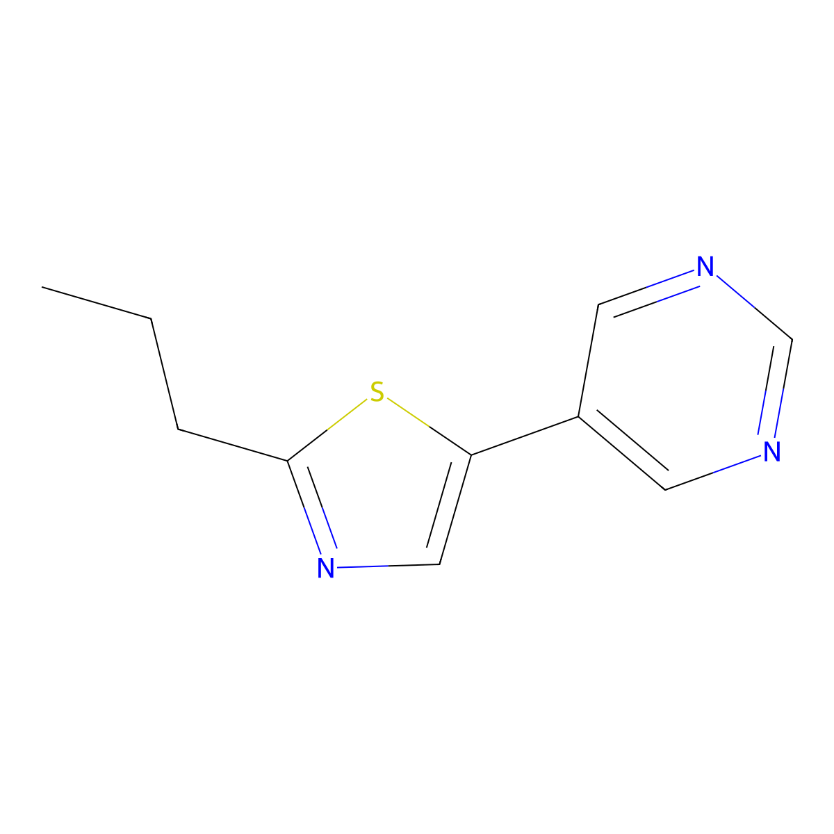 2-Propyl-5-(pyrimidin-5-yl)thiazole molecular structure, CAS 1109226-43-8