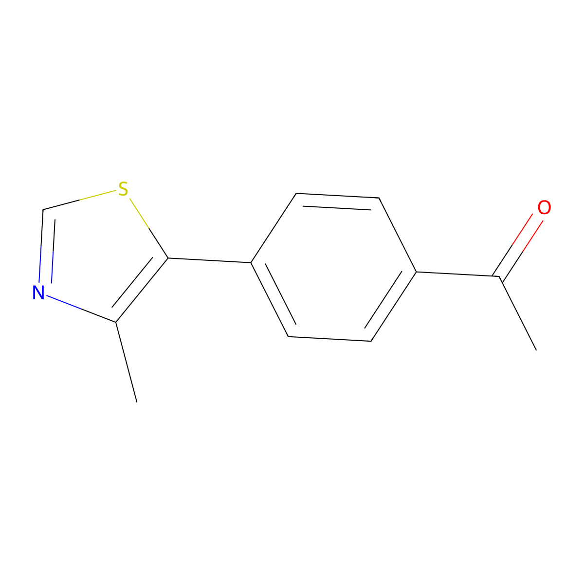 1-[4-(4-Methyl-5-thiazolyl)phenyl]ethanone molecular structure, CAS 1109226-55-2