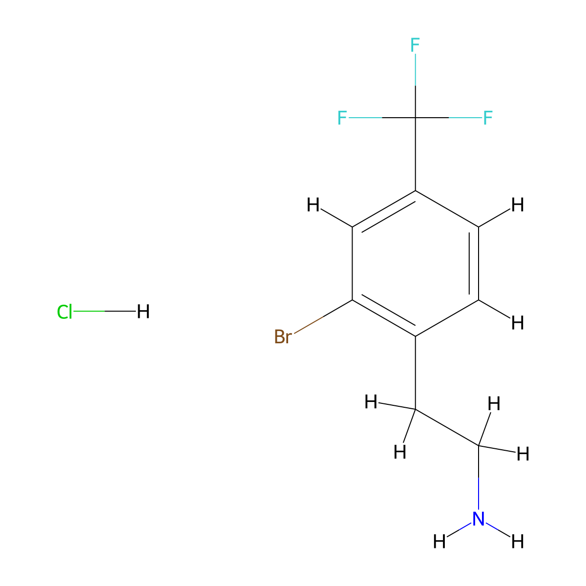 2-[2-Bromo-4-(trifluoromethyl)phenyl]ethan-1-amine hydrochloride molecular structure, CAS 1109230-43-4