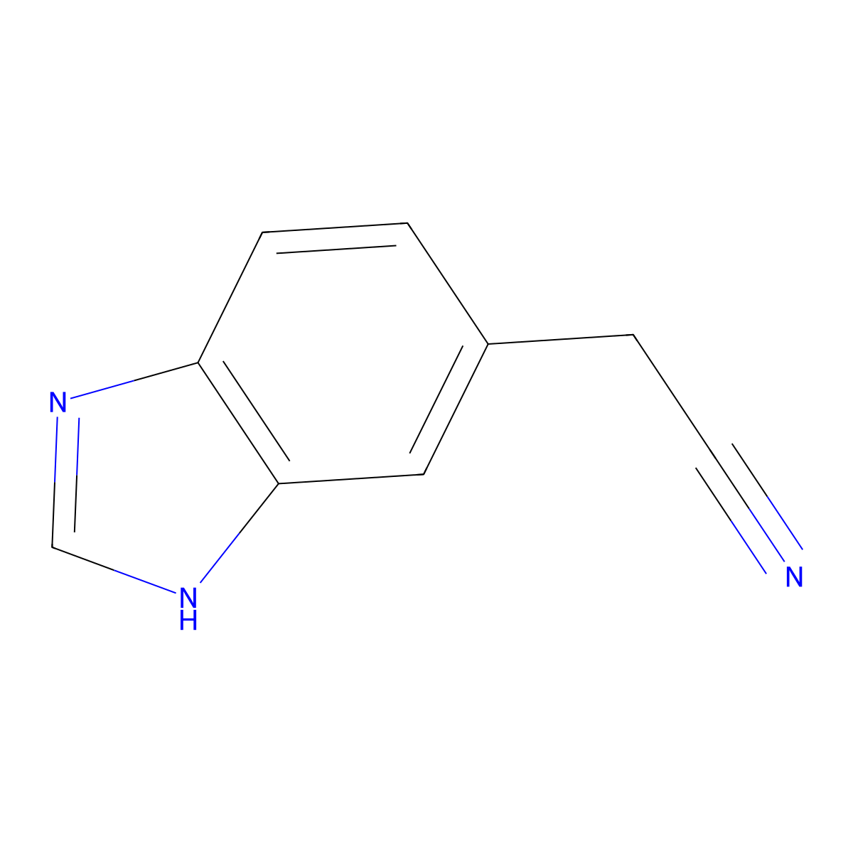 2-(1H-1,3-benzodiazol-6-yl)acetonitrile molecular structure, CAS 110925-52-5