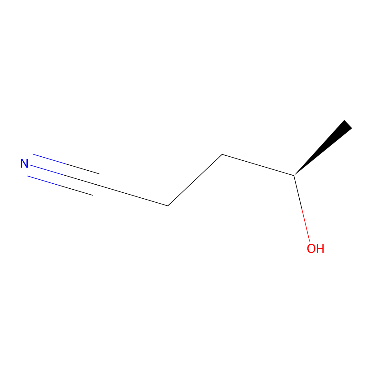 (4R)-4-hydroxypentanenitrile molecular structure, CAS 1109266-62-7
