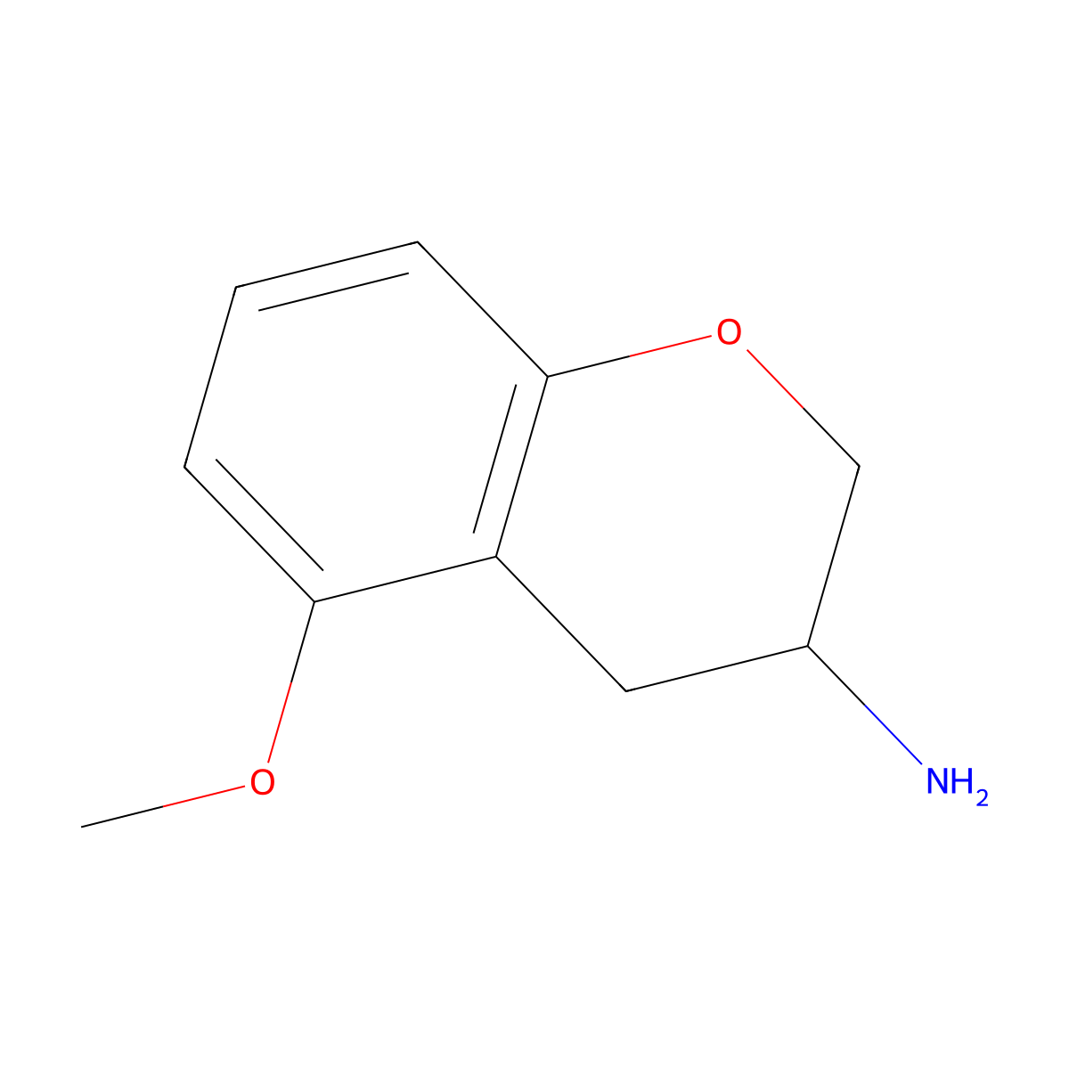 5-Methoxy-3,4-dihydro-2H-1-benzopyran-3-amine molecular structure, CAS 110927-03-2