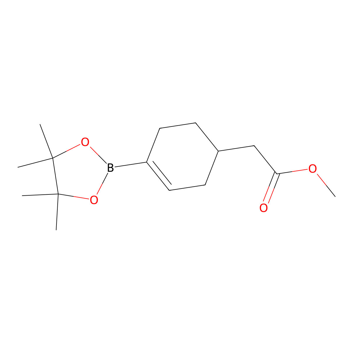 Methyl 2-[4-(4,4,5,5-tetramethyl-1,3,2-dioxaborolan-2-yl)cyclohex-3-en-1-yl]acetate molecular structure, CAS 1109277-66-8
