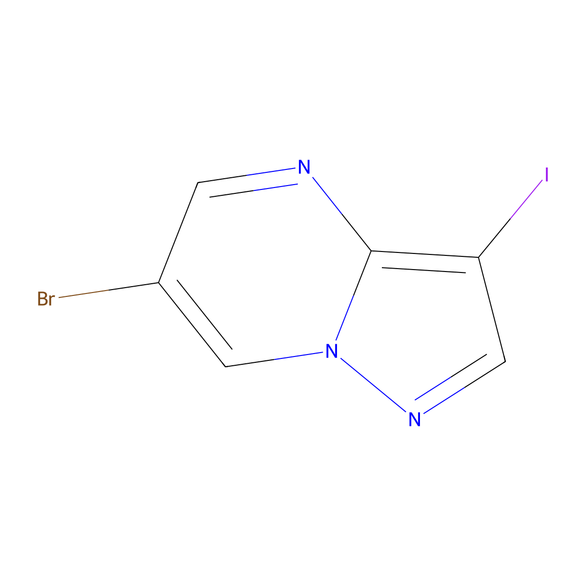 6-Bromo-3-iodopyrazolo[1,5-a]pyrimidine molecular structure, CAS 1109284-33-4