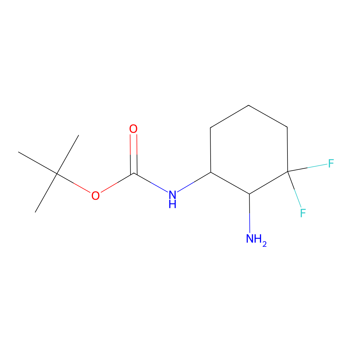 tert-Butyl ((1R,2R)-2-amino-3,3-difluorocyclohexyl)carbamate molecular structure, CAS 1109284-37-8