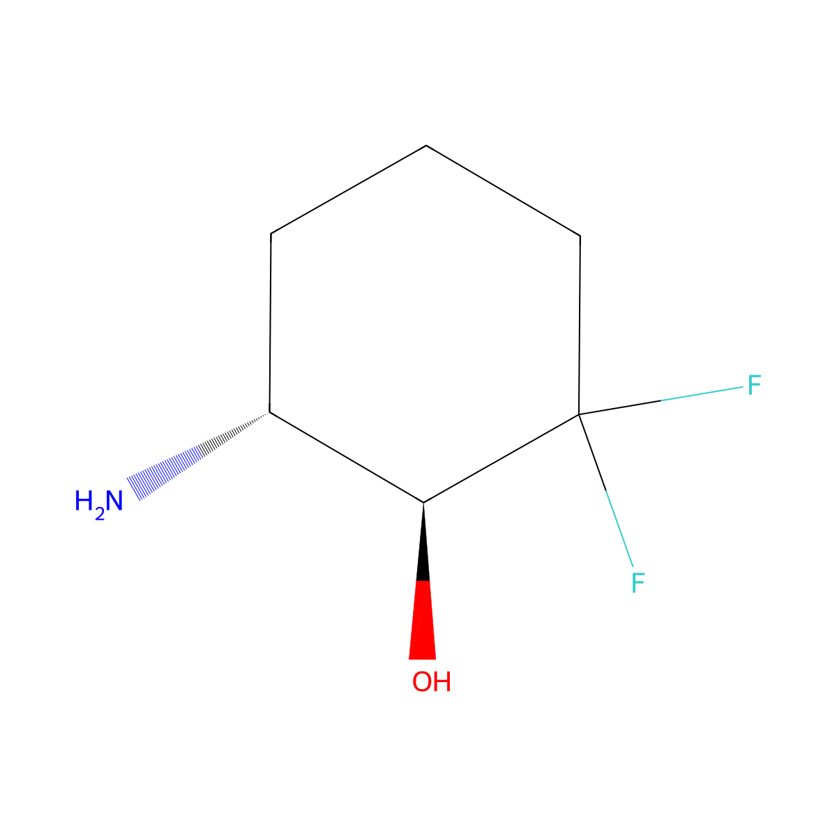 (1S,6R)-6-amino-2,2-difluorocyclohexanol molecular structure, CAS 1109284-40-3