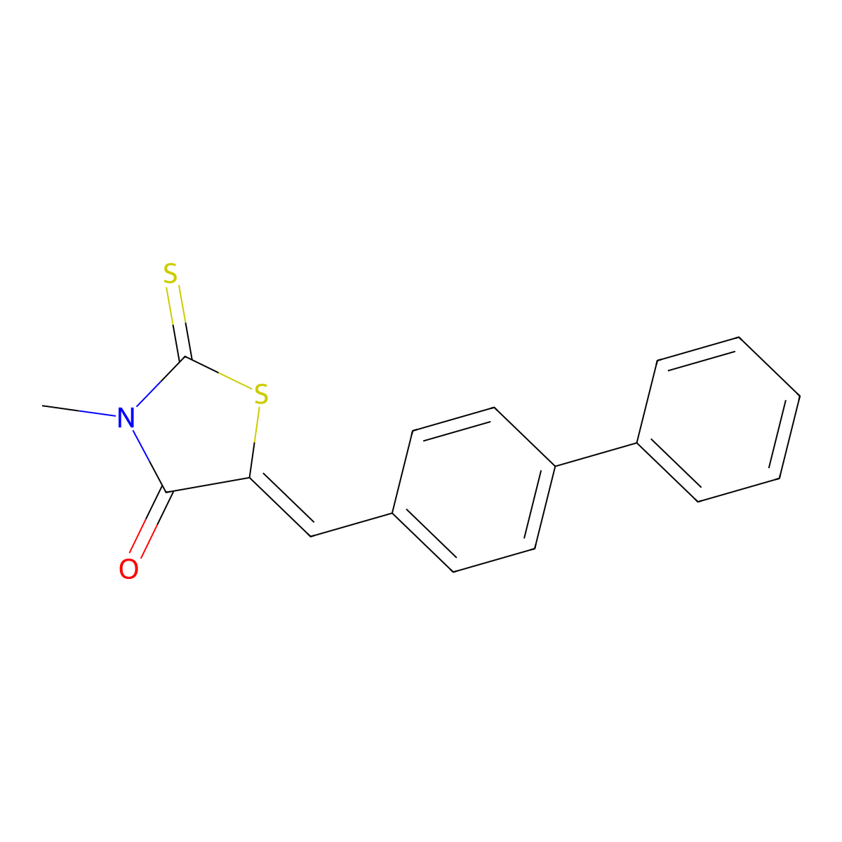 5-([1,1a(2)-Biphenyl]-4-ylmethylene)-3-methyl-2-thioxo-4-thiazolidinone molecular structure, CAS 110932-41-7