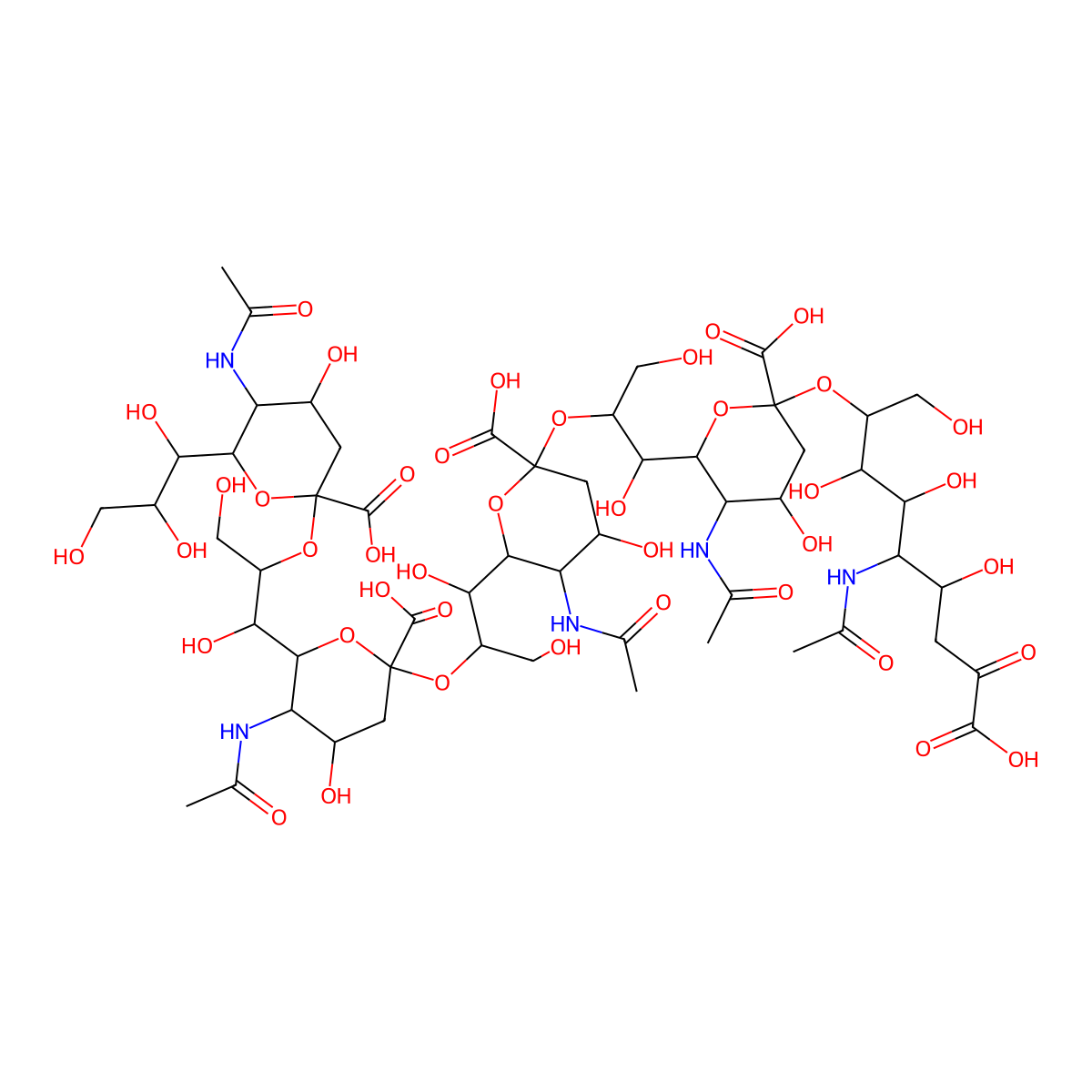 3-deoxy-Non2ulo5NAc-onic(?2-8)3-deoxy-Non2ulo5NAc-onic(?2-8)3-deoxy-Non2ulo5NAc-onic(?2-8)3-deoxy-Non2ulo5NAc-onic(?2-8)3-deoxy-keto-Non2ulo5NAc-onic molecular structure, CAS 110935-75-6