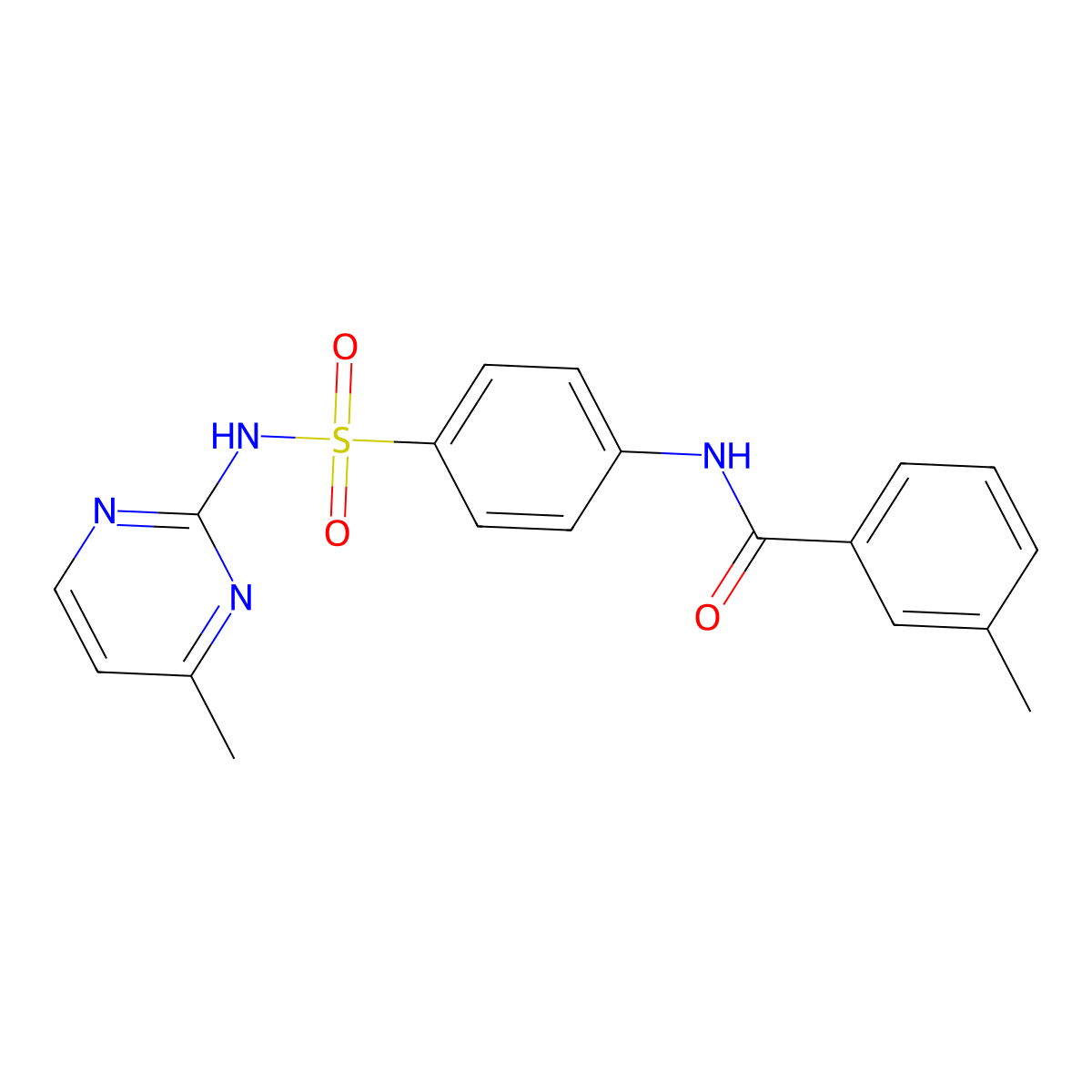 3-methyl-N-{4-[(4-methylpyrimidin-2-yl)sulfamoyl]phenyl}benzamide molecular structure, CAS 110937-75-2