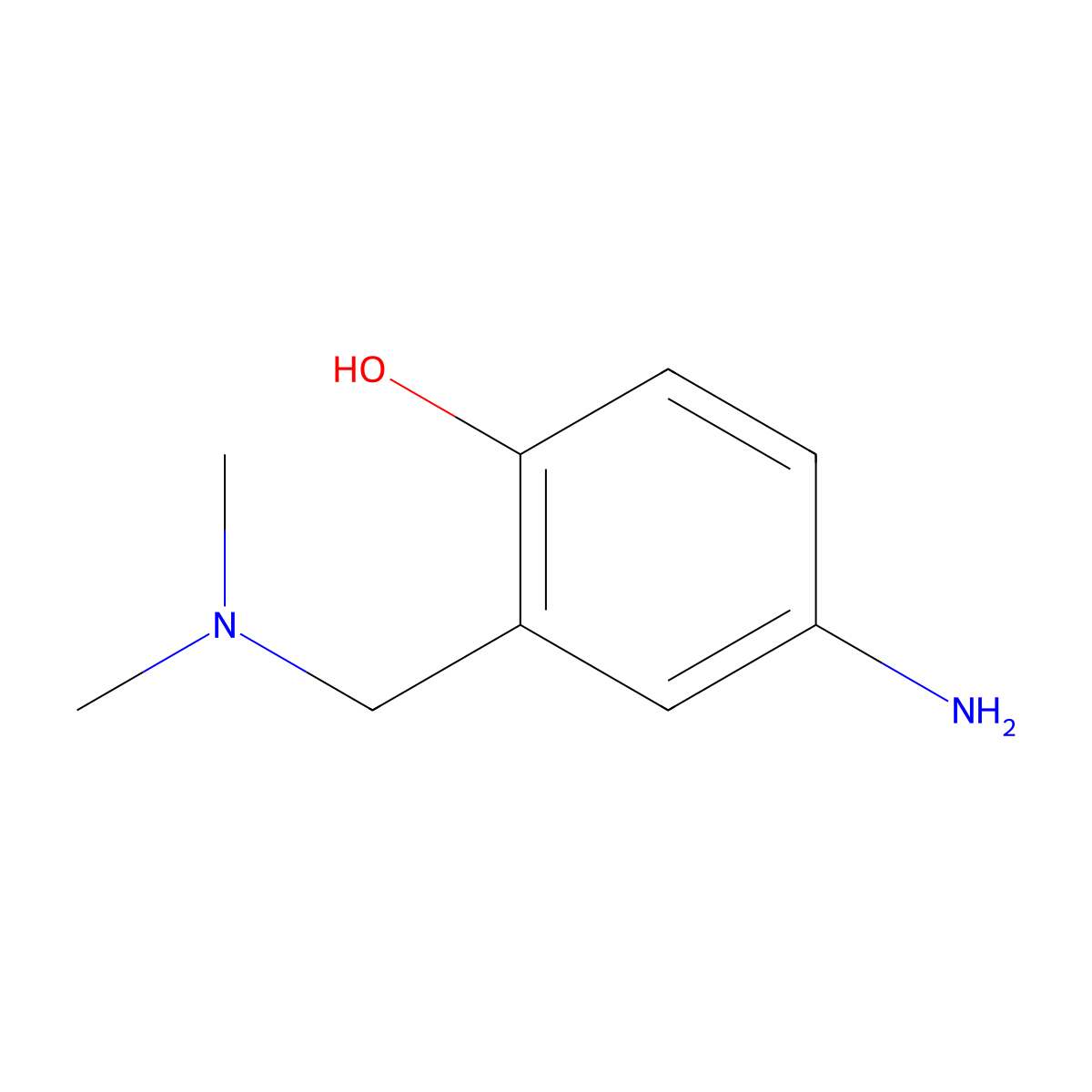 4-Amino-2-((dimethylamino)methyl)phenol molecular structure, CAS 110952-48-2