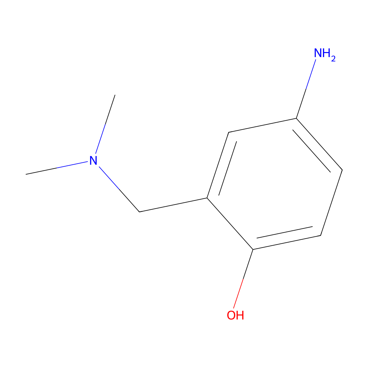 4-Amino-2-((dimethylamino)methyl)phenol molecular structure, CAS 110952-48-2