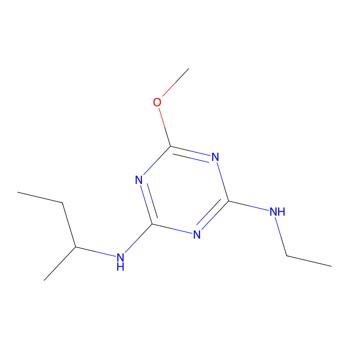 Secbumeton molecular structure, CAS 11096-33-6