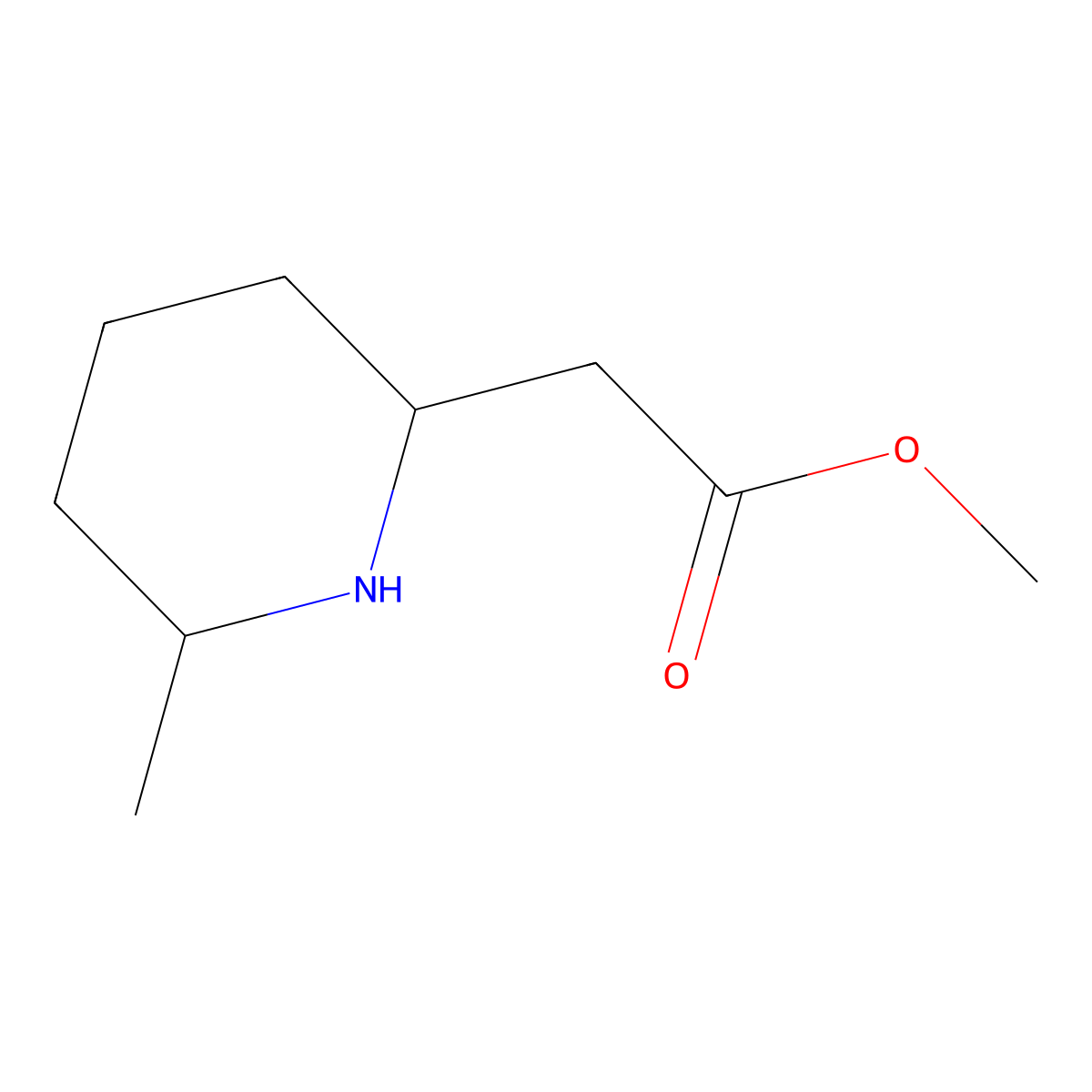 (6-Methyl-piperidin-2-YL)-acetic acid methyl ester molecular structure, CAS 110962-15-7