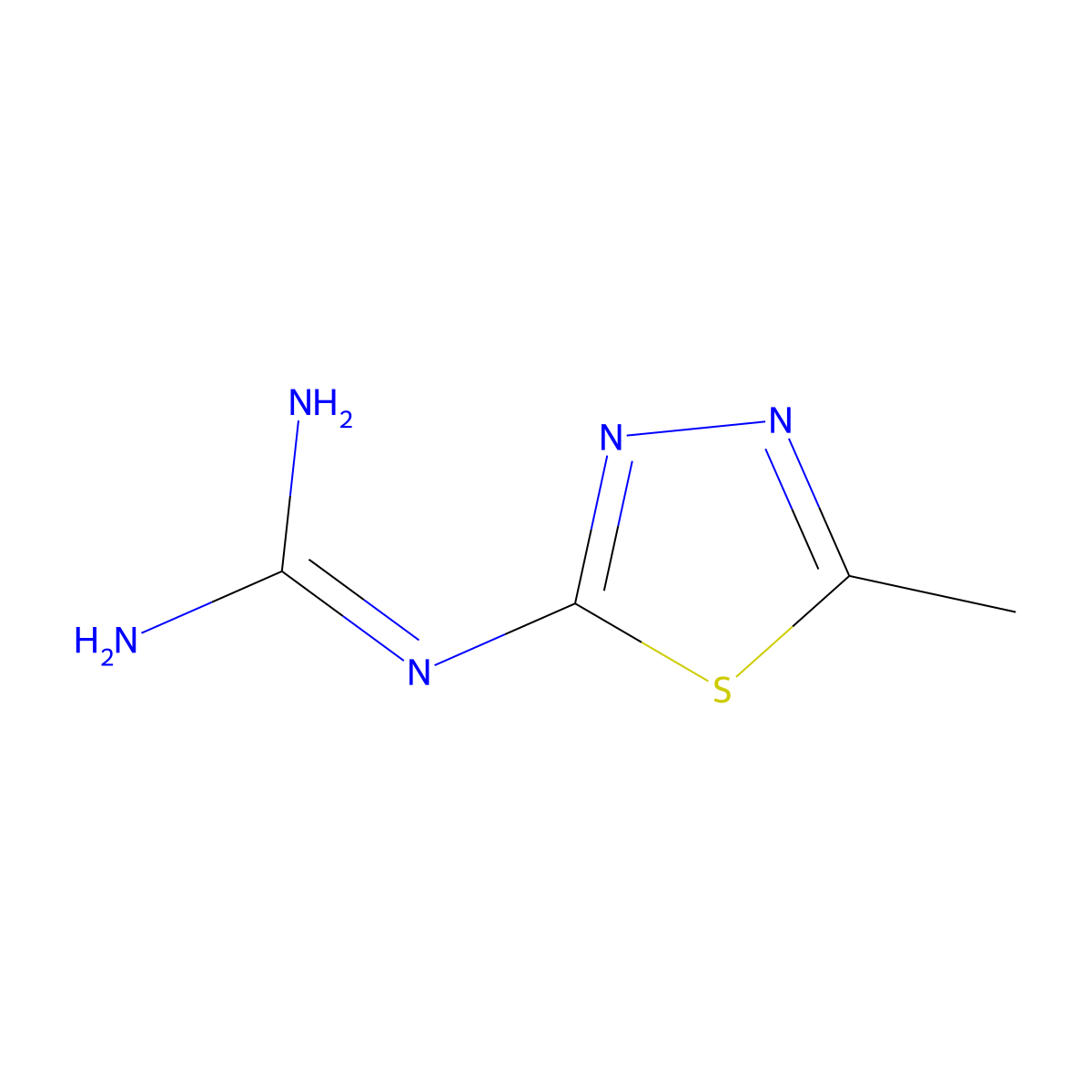 1-(5-Methyl-1,3,4-thiadiazol-2-yl)guanidine molecular structure, CAS 110963-09-2