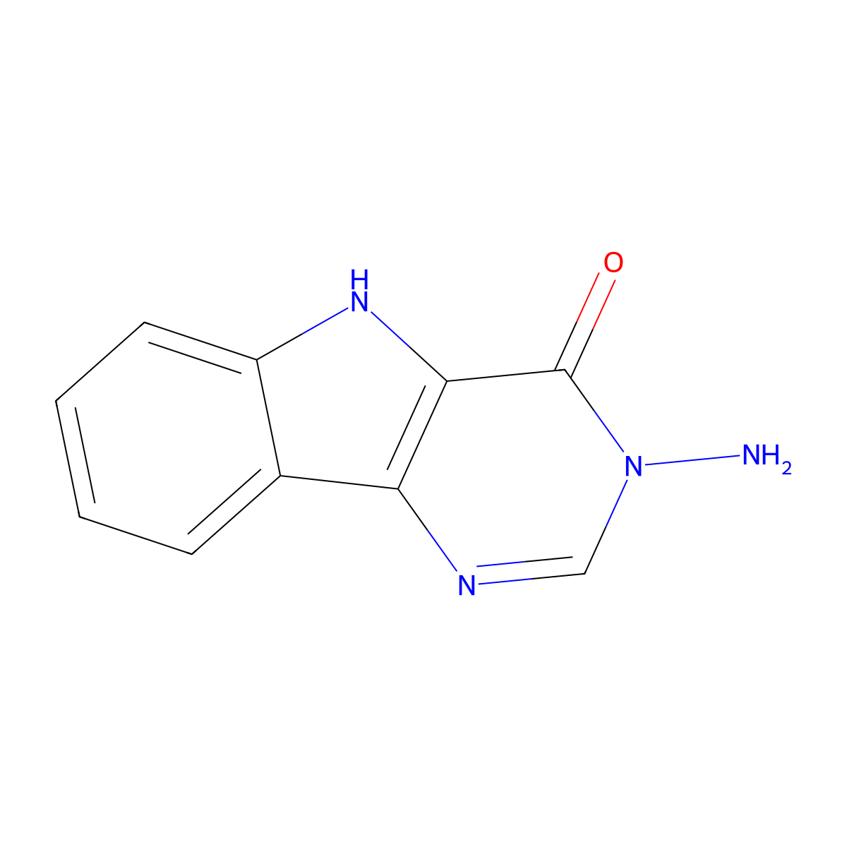 3-amino-5H-pyrimido[5,4-b]indol-4-one molecular structure, CAS 110963-32-1
