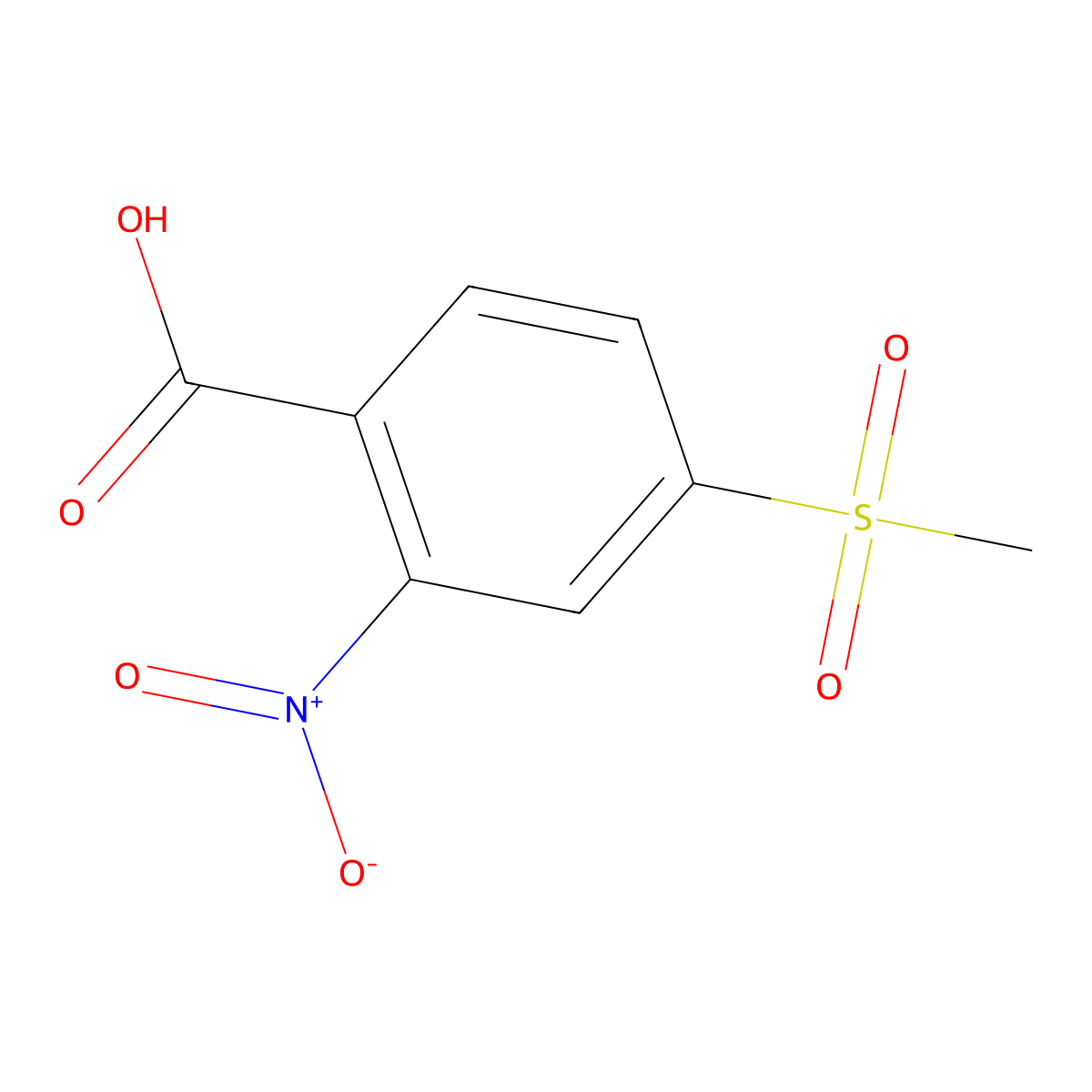 Benzoic acid, 4-(methylsulfonyl)-2-nitro- molecular structure, CAS 110964-79-9
