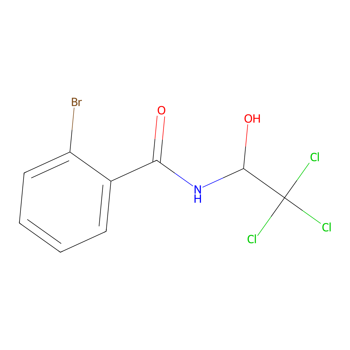 2-bromo-N-(2,2,2-trichloro-1-hydroxyethyl)benzamide molecular structure, CAS 110968-51-9