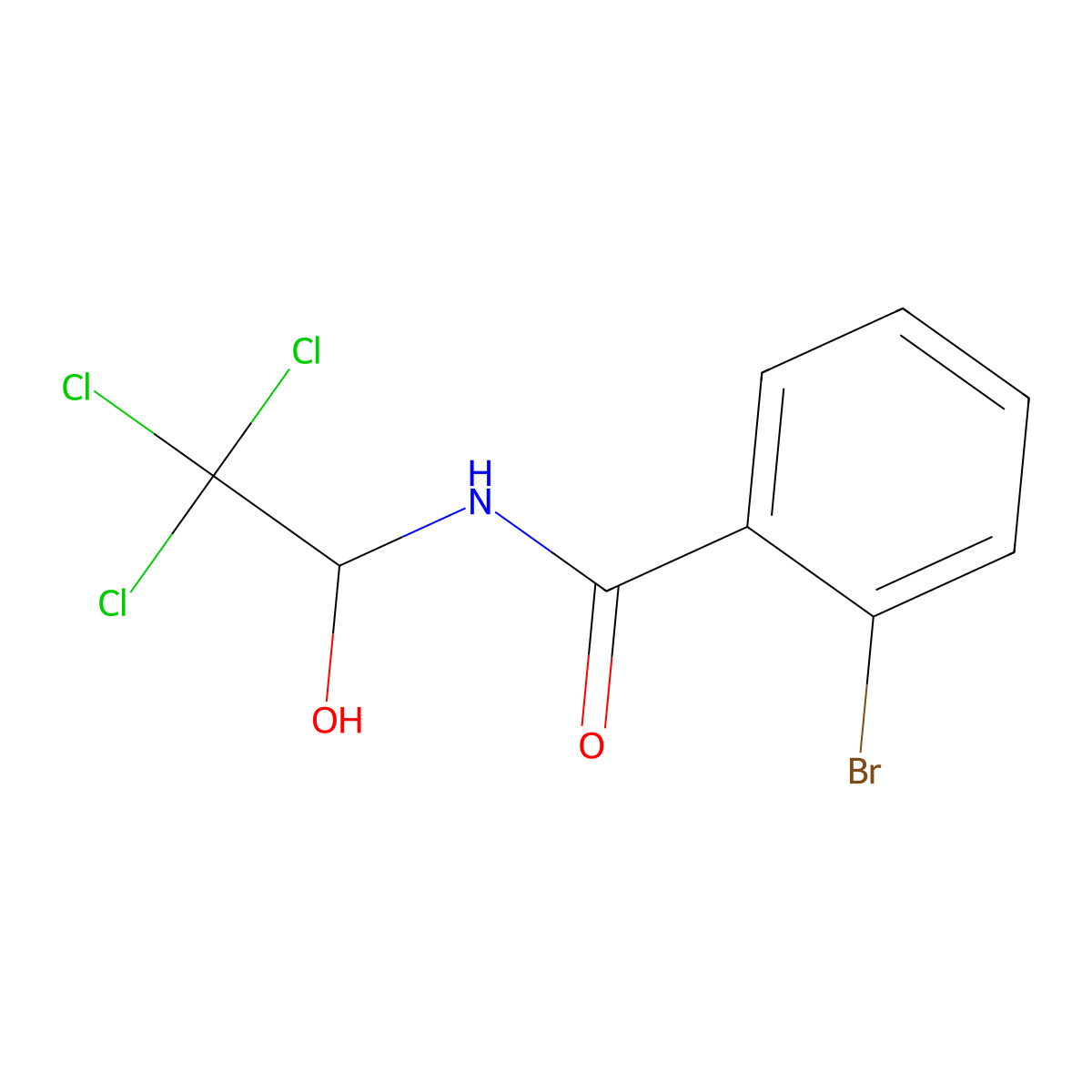 2-bromo-N-(2,2,2-trichloro-1-hydroxyethyl)benzamide molecular structure, CAS 110968-51-9