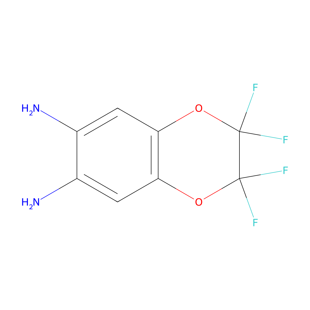 6,7-Diamino-2,2,3,3-tetrafluoro-1,4-benzodioxane molecular structure, CAS 110968-70-2