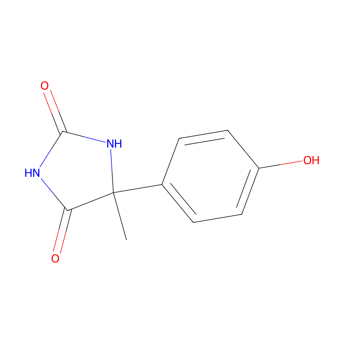 5-(4-Hydroxyphenyl)-5-methylimidazolidine-2,4-dione molecular structure, CAS 110970-05-3