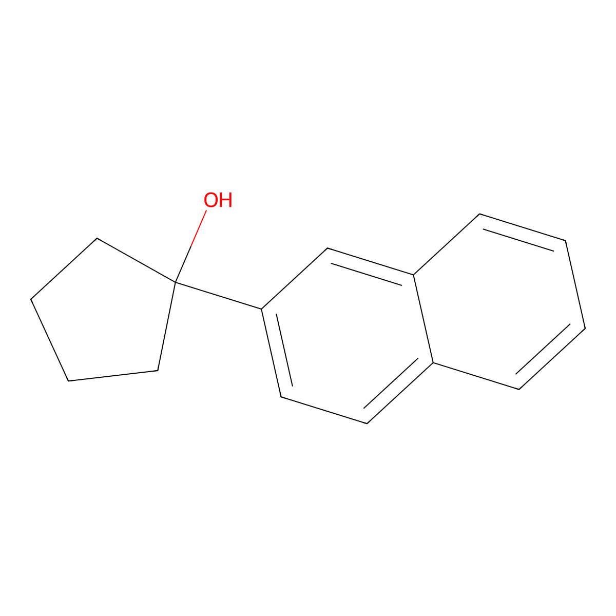 1-(Naphthalen-2-yl)cyclopentanol molecular structure, CAS 110971-70-5