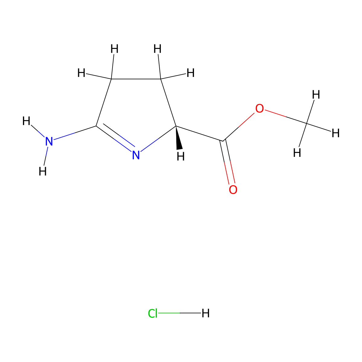 methyl(2R)-5-amino-3,4-dihydro-2H-pyrrole-2-carboxylatehydrochloride molecular structure, CAS 110971-85-2