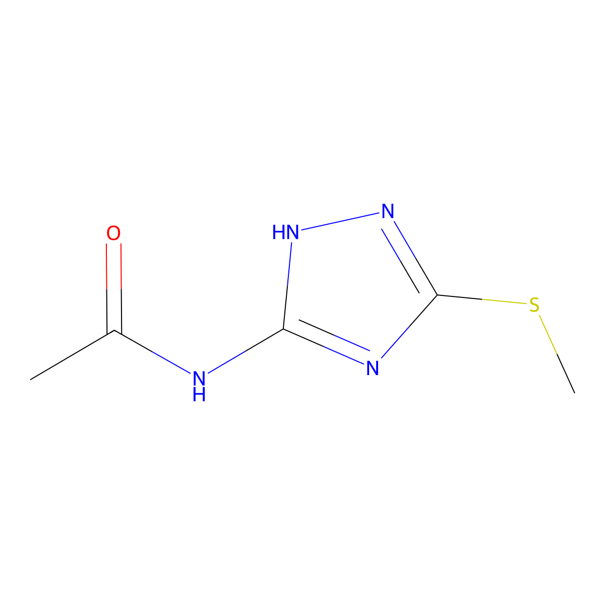 N-[3-(methylsulfanyl)-1H-1,2,4-triazol-5-yl]acetamide molecular structure, CAS 110984-62-8