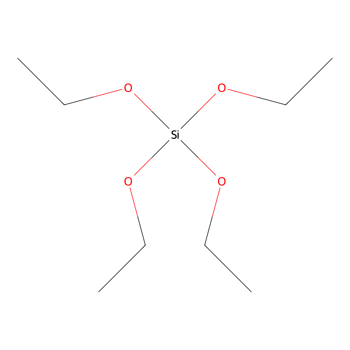 Tetraethoxysilane molecular structure, CAS 11099-06-2