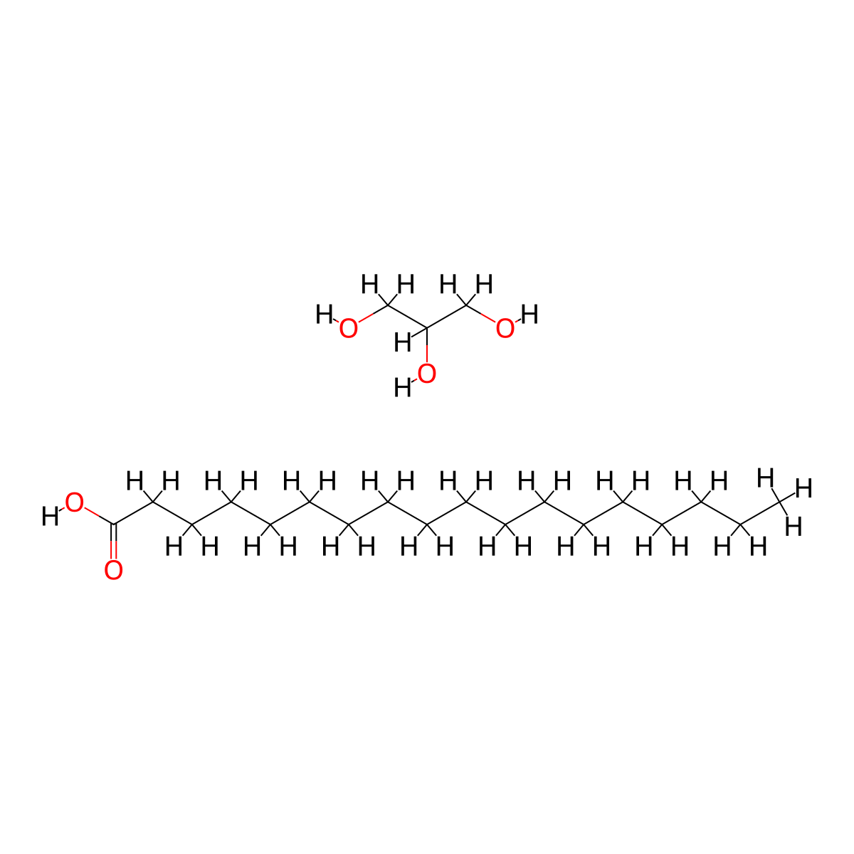 Glyceryl Stearate molecular structure, CAS 11099-07-3