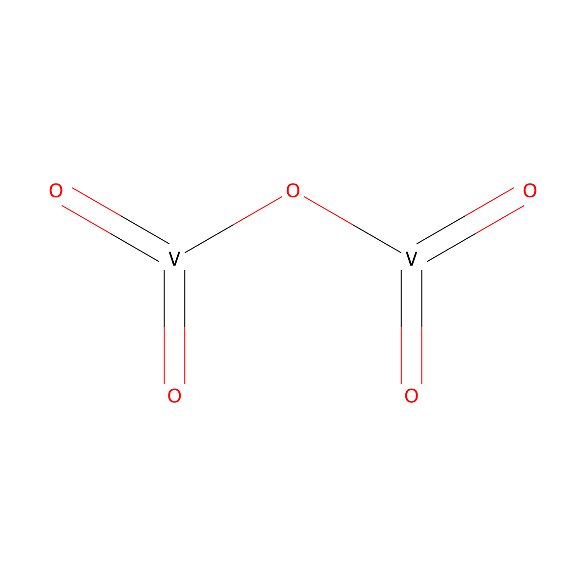 Vanadium oxide (V2O5) molecular structure, CAS 11099-11-9