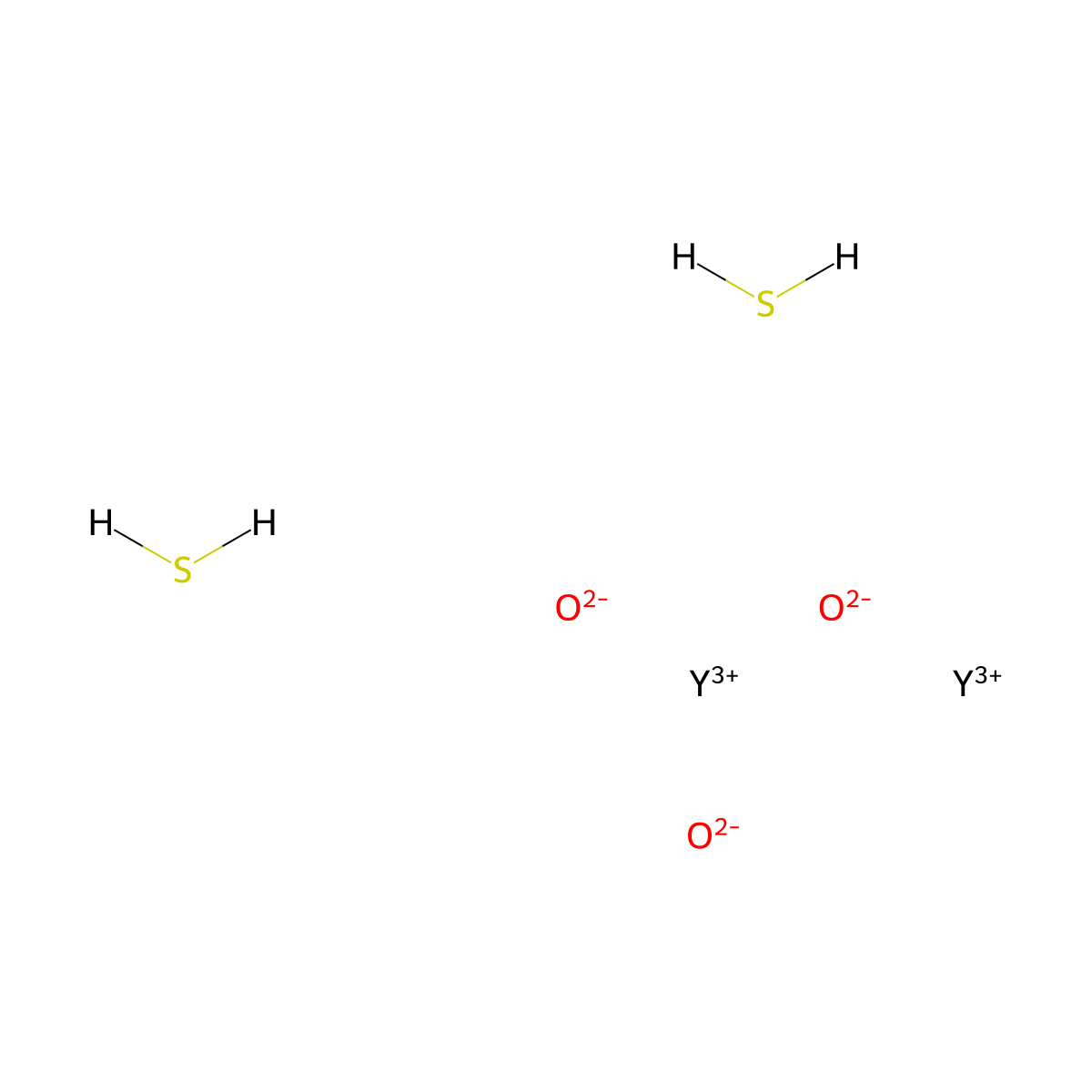 Sulfur yttrium oxide molecular structure, CAS 11099-13-1