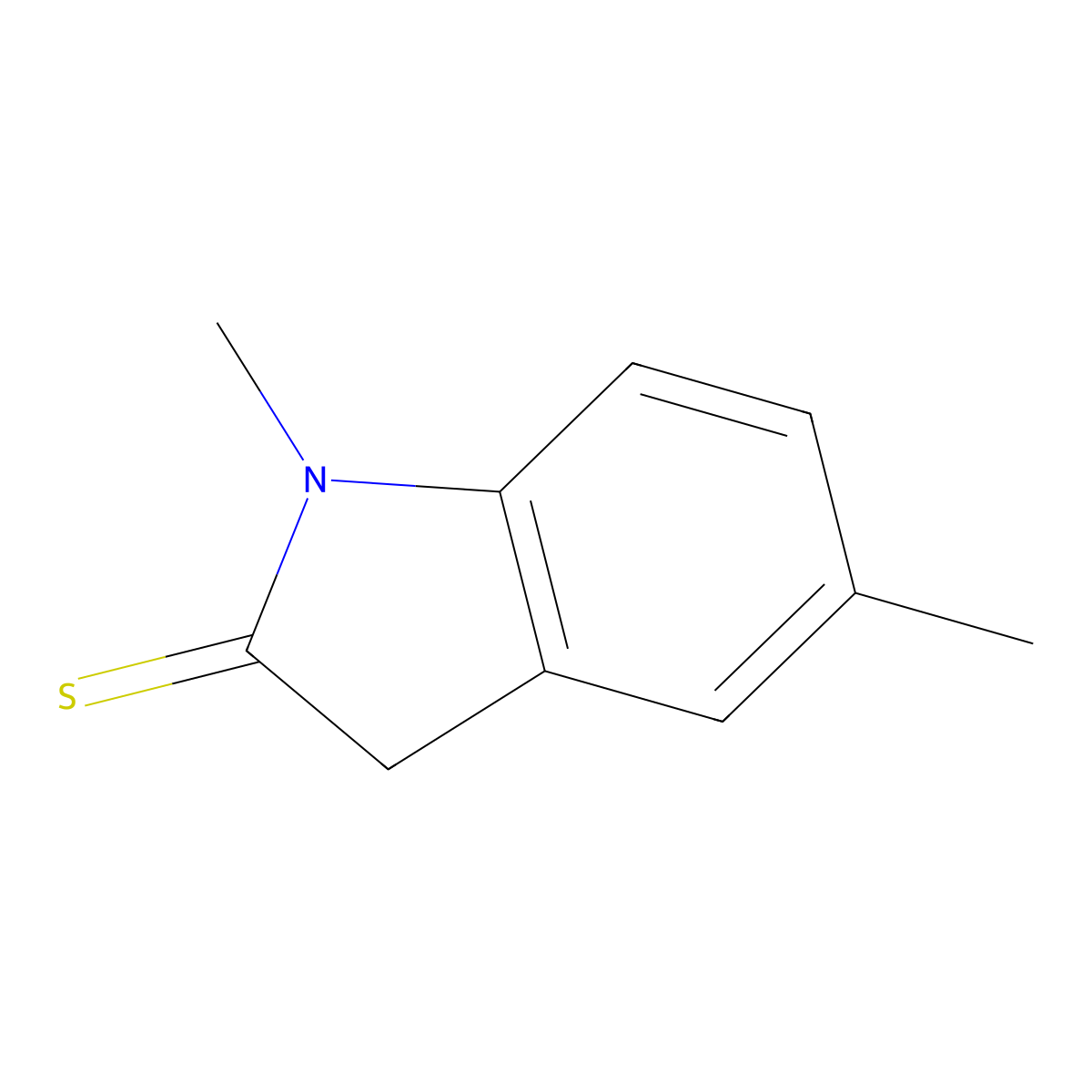 1,5-dimethyl-2,3-dihydro-1H-indole-2-thione molecular structure, CAS 110994-31-5