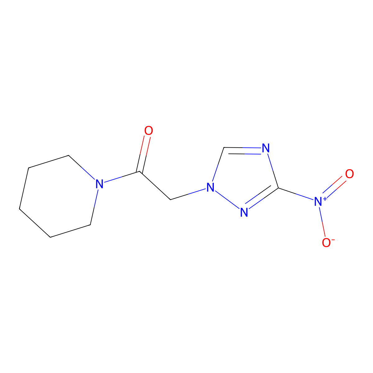 2-(3-Nitro-1,2,4-triazol-1-yl)-1-piperidin-1-ylethanone molecular structure, CAS 110996-75-3