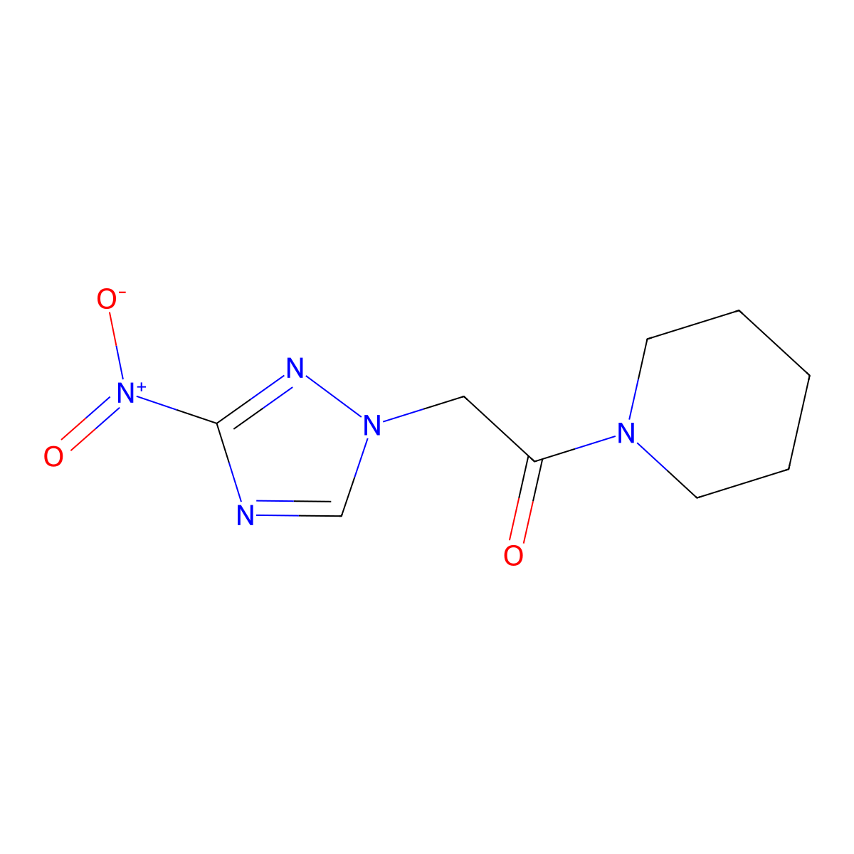 2-(3-Nitro-1,2,4-triazol-1-yl)-1-piperidin-1-ylethanone molecular structure, CAS 110996-75-3