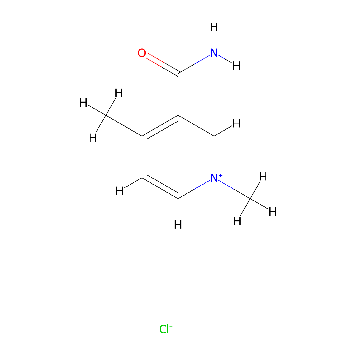 1,4-Dimethyl-3-carbamoylpyridinium molecular structure, CAS 110999-36-5