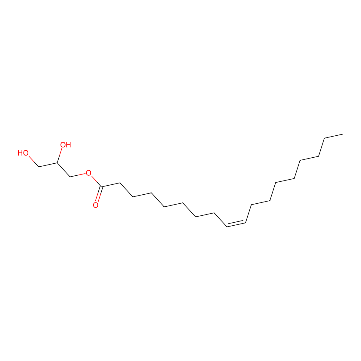 Glyceryl Monooleate molecular structure, CAS 111-03-5