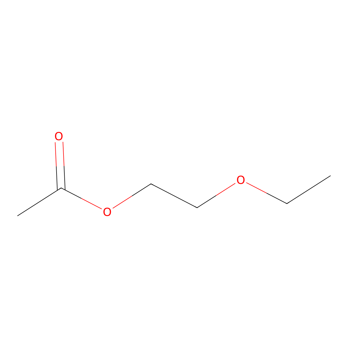 Glycol monoethyl ether acetate molecular structure, CAS 111-15-9