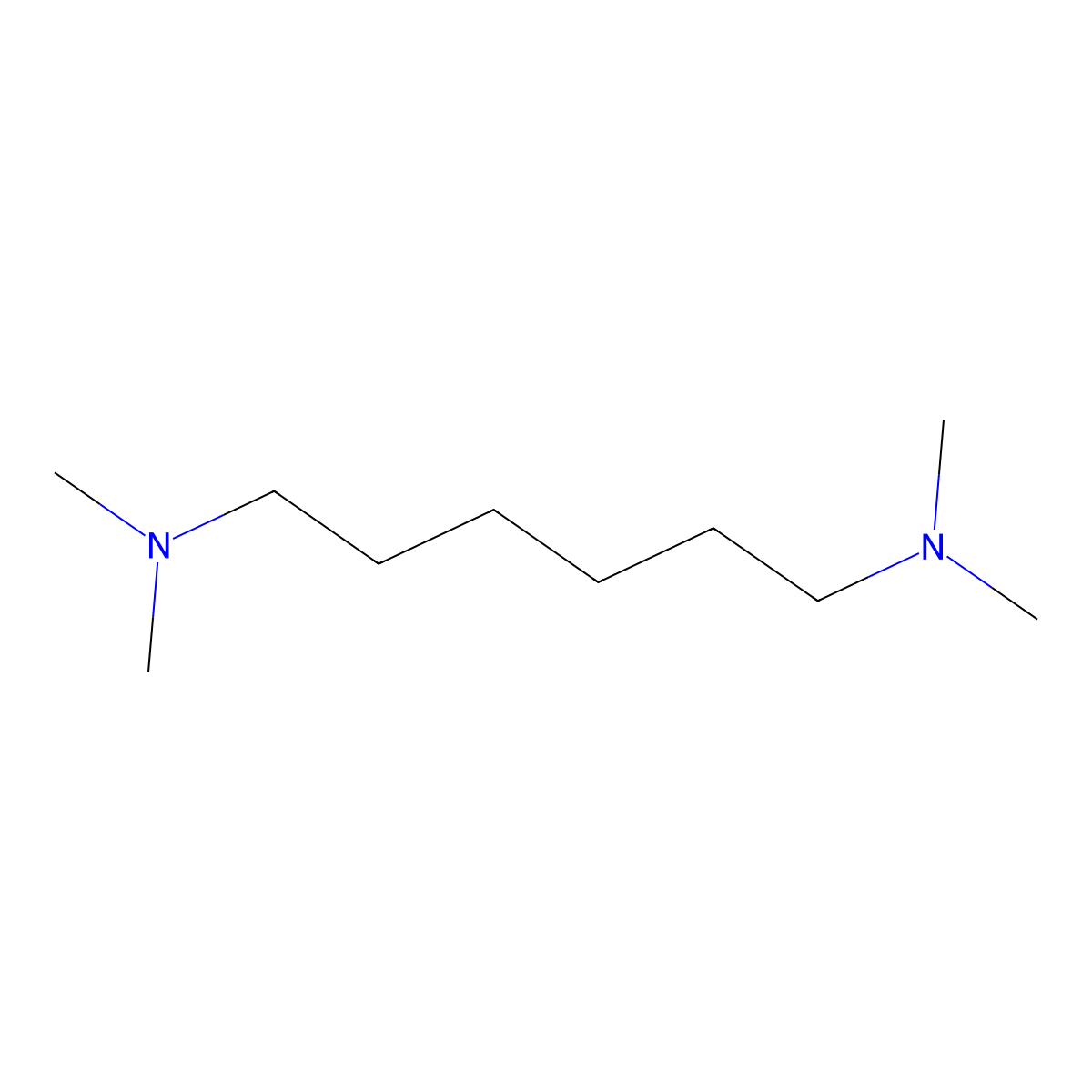 Tetramethylhexamethylenediamine molecular structure, CAS 111-18-2
