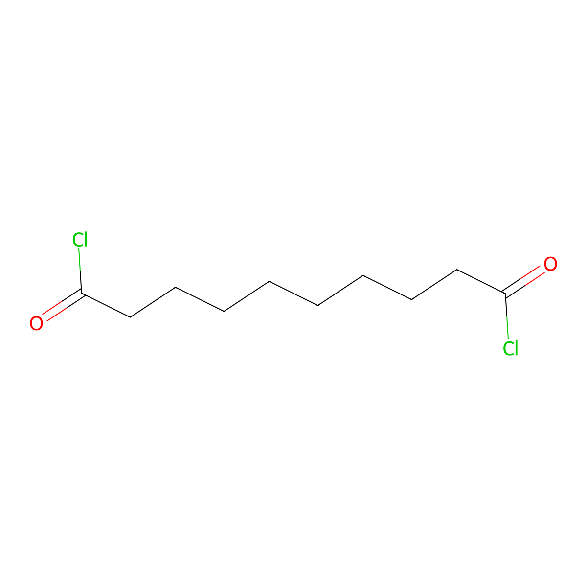 Sebacoyl chloride molecular structure, CAS 111-19-3