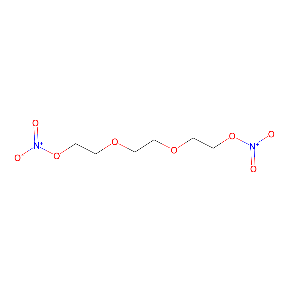Triethylene glycol, dinitrate molecular structure, CAS 111-22-8