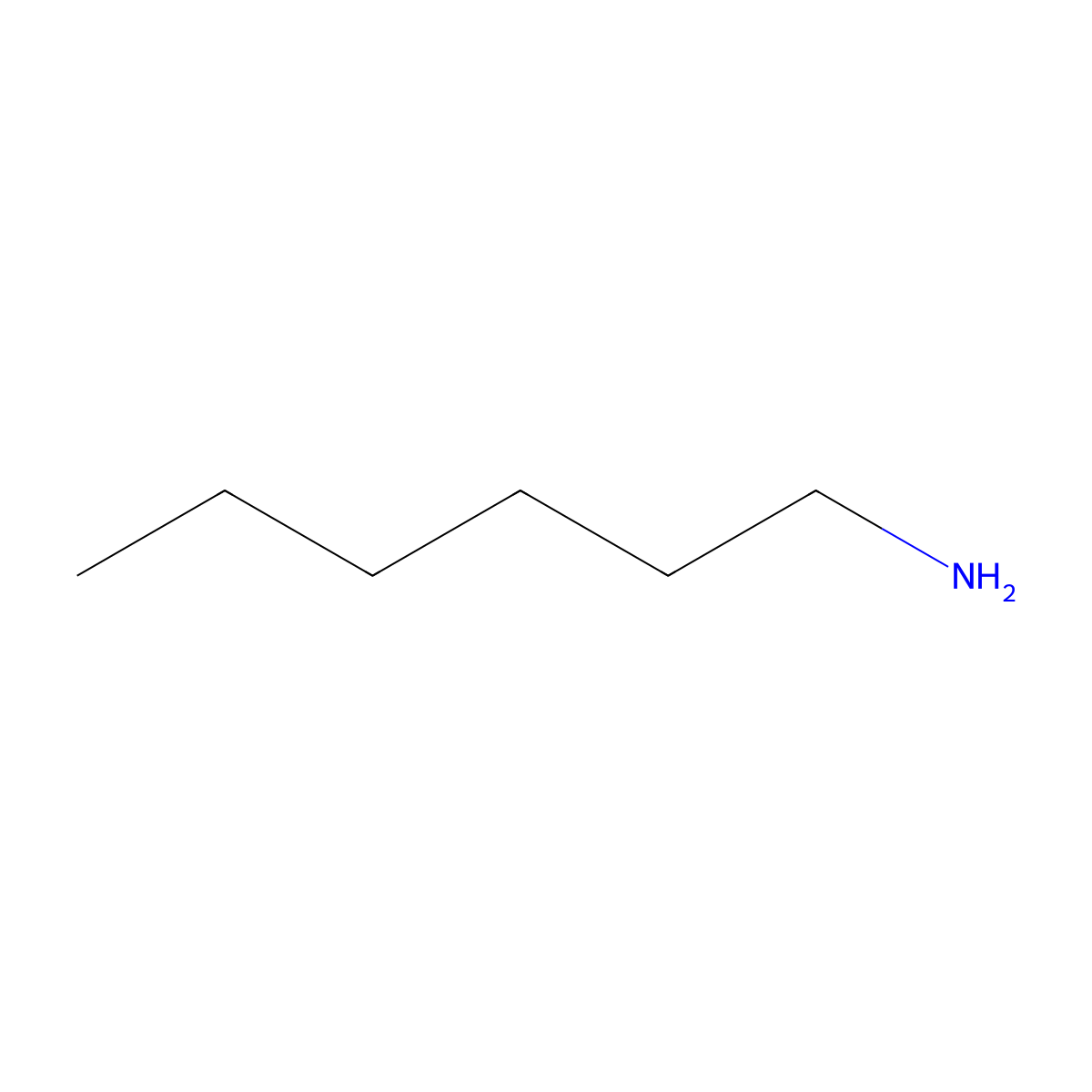 Hexylamine molecular structure, CAS 111-26-2
