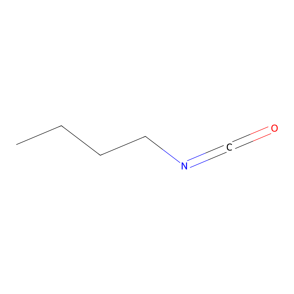 Butyl isocyanate molecular structure, CAS 111-36-4