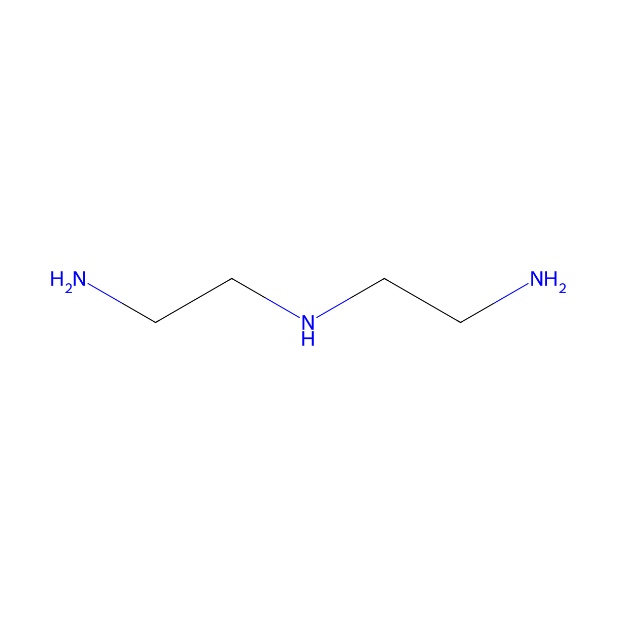 Diethylenetriamine molecular structure, CAS 111-40-0