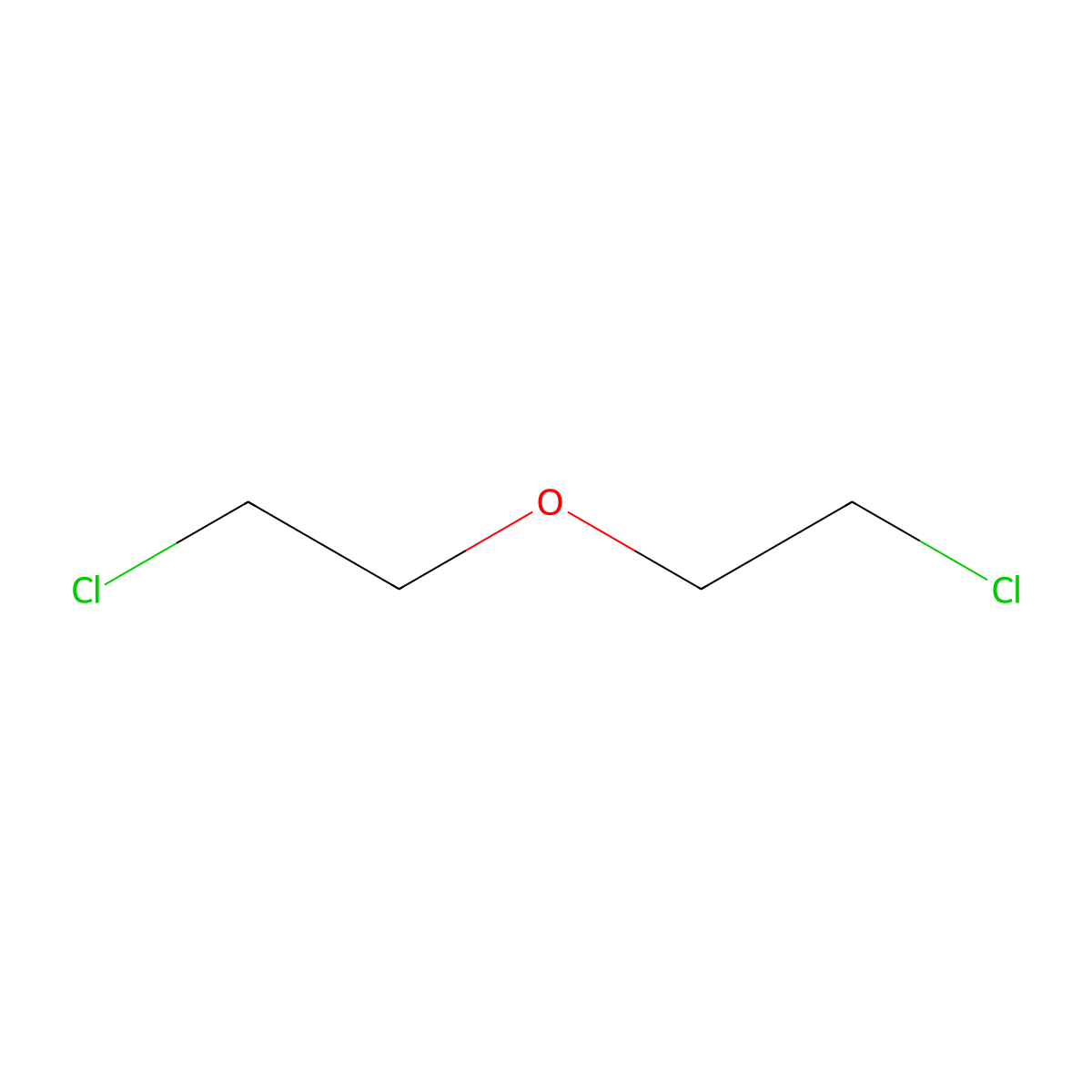 Bis(2-chloroethyl) ether molecular structure, CAS 111-44-4