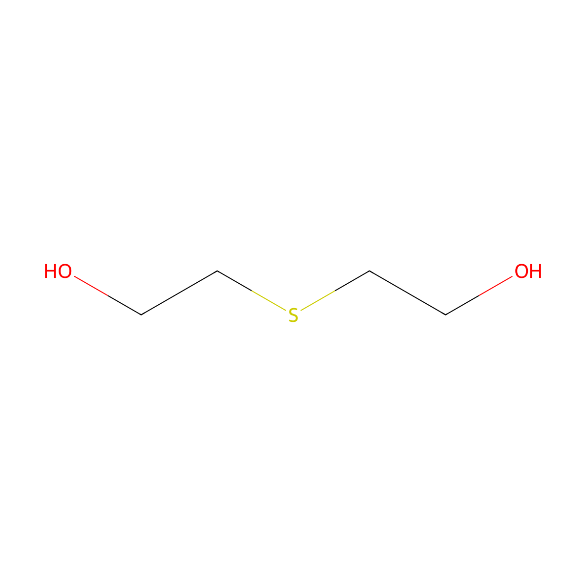 Thiodiglycol molecular structure, CAS 111-48-8