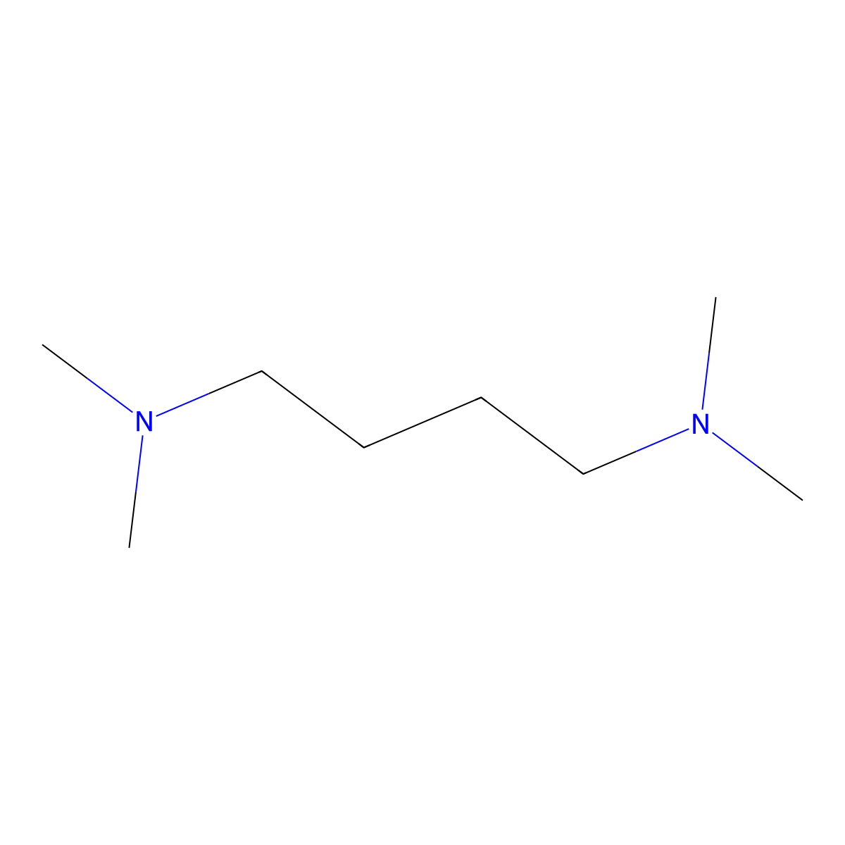 Tetramethylputrescine molecular structure, CAS 111-51-3