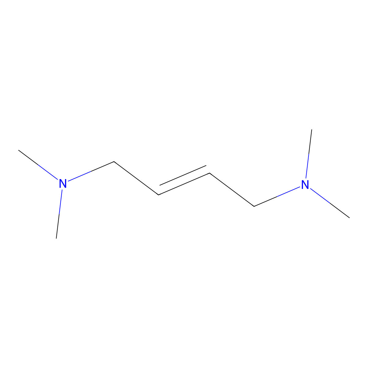 (2E)-N1,N1,N4,N4-Tetramethyl-2-butene-1,4-diamine molecular structure, CAS 111-52-4