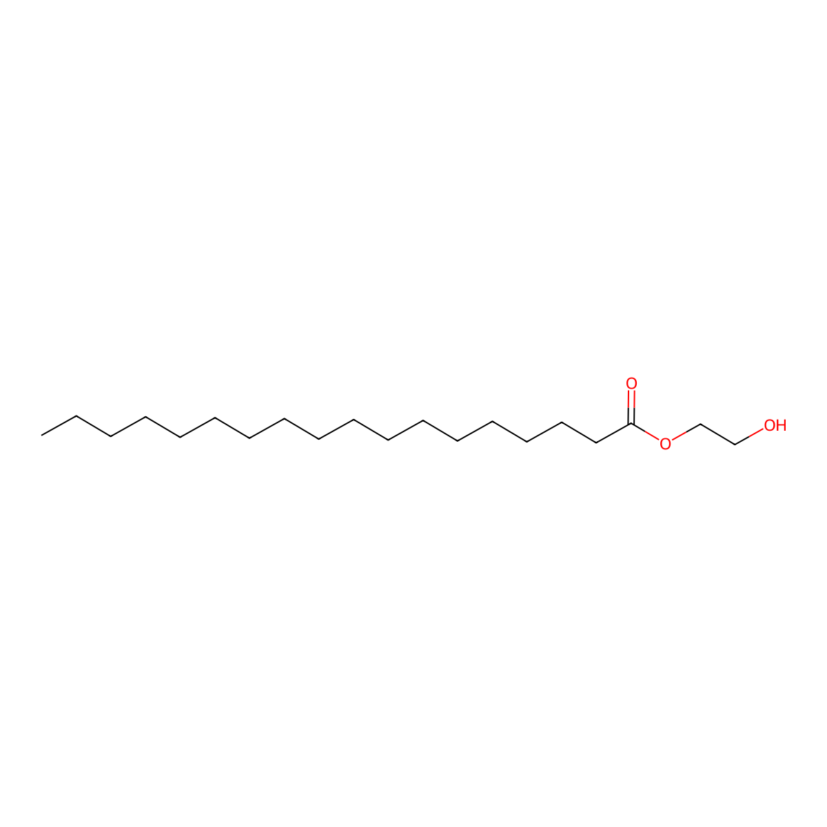 Glycol monostearate molecular structure, CAS 111-60-4