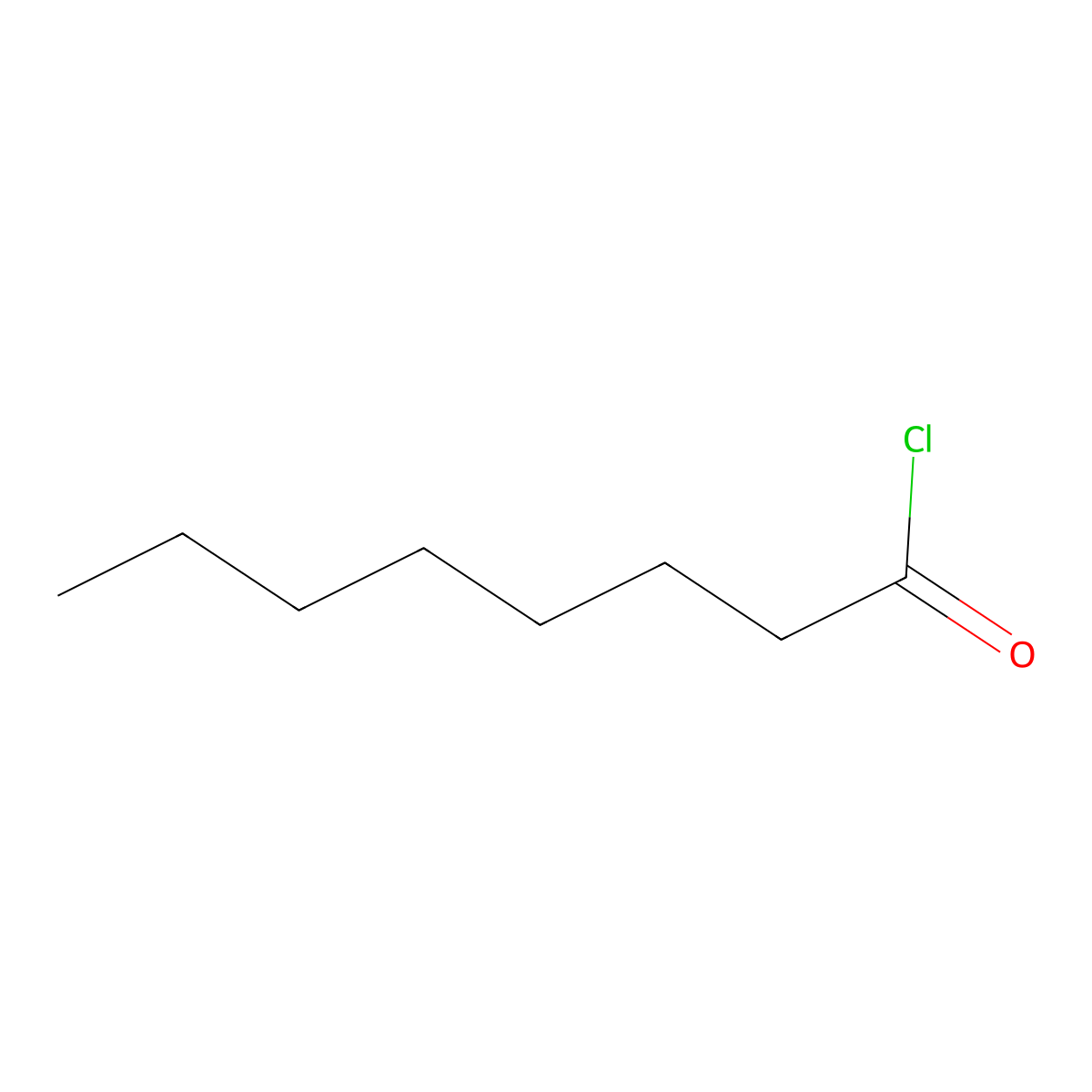 Octanoyl chloride molecular structure, CAS 111-64-8